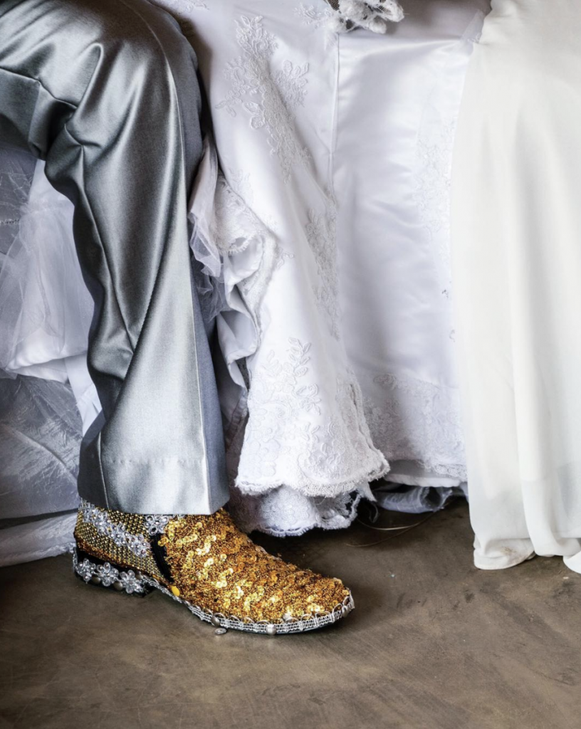 Instagram Photographers: Jonas Bendiksen: sequin gold boot wedding